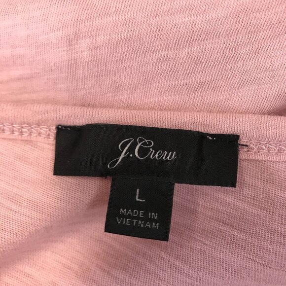J Crew Womens Pink Ruffle Scoop Neck Long Sleeve Top Size L - Picture 5 of 8